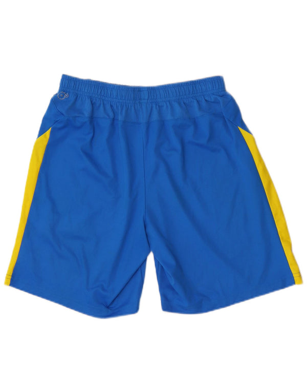 Pantaloncini sportivi da uomo Puma in poliestere color block blu medio