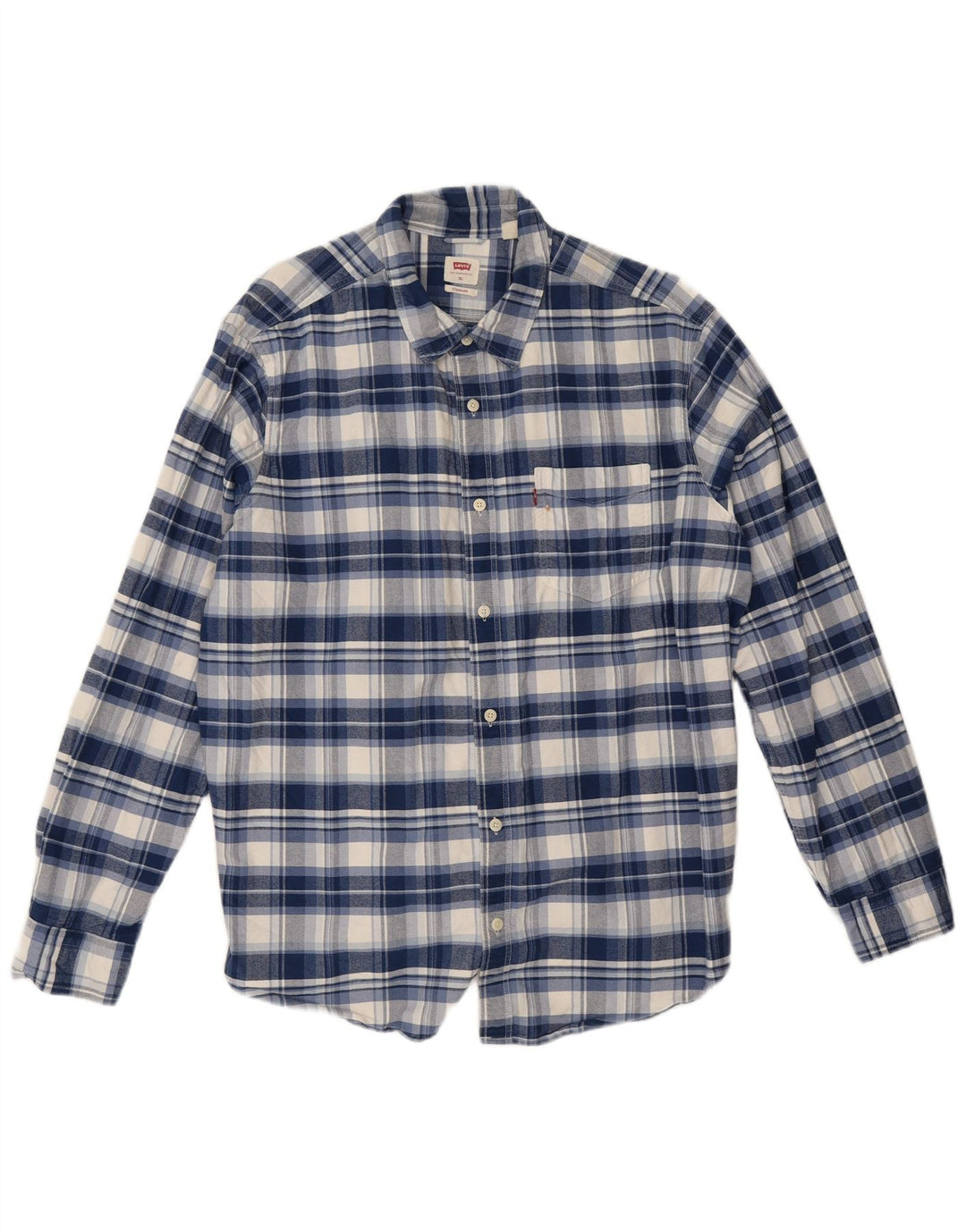 Camicia Levi's da uomo in flanella standard XL in cotone a quadri blu
