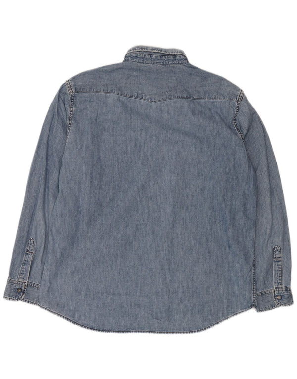 Camicia in denim western da uomo Carrera 2XL cotone blu classico