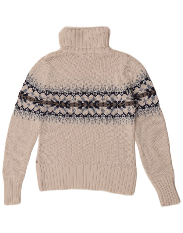 Maglione maglione a collo alto da donna Tom Tailor UK 14 Large White Fair Isle