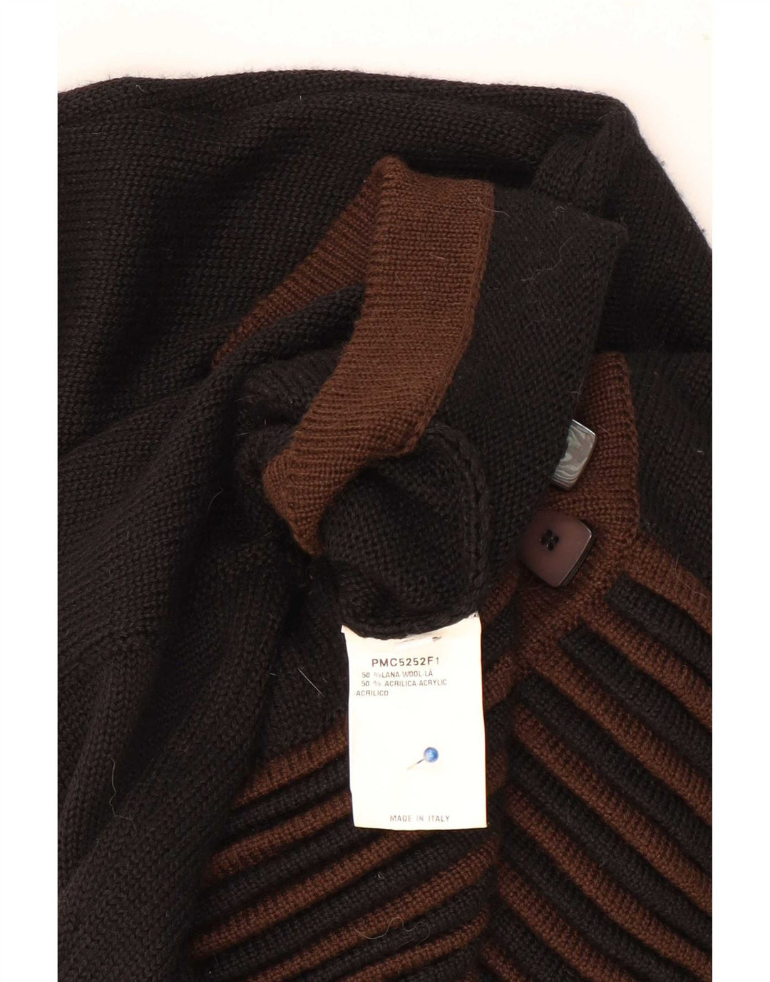 Maglione cardigan corto da donna vintage IT 44 medio a righe nere