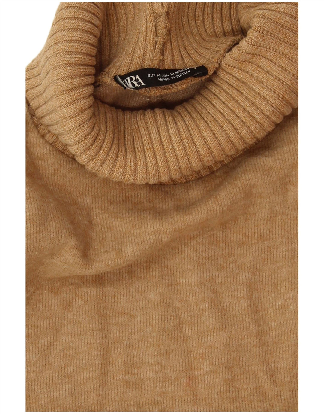 Canotta da donna Zara con collo alto e canotta UK 14 Poliestere beige medio
