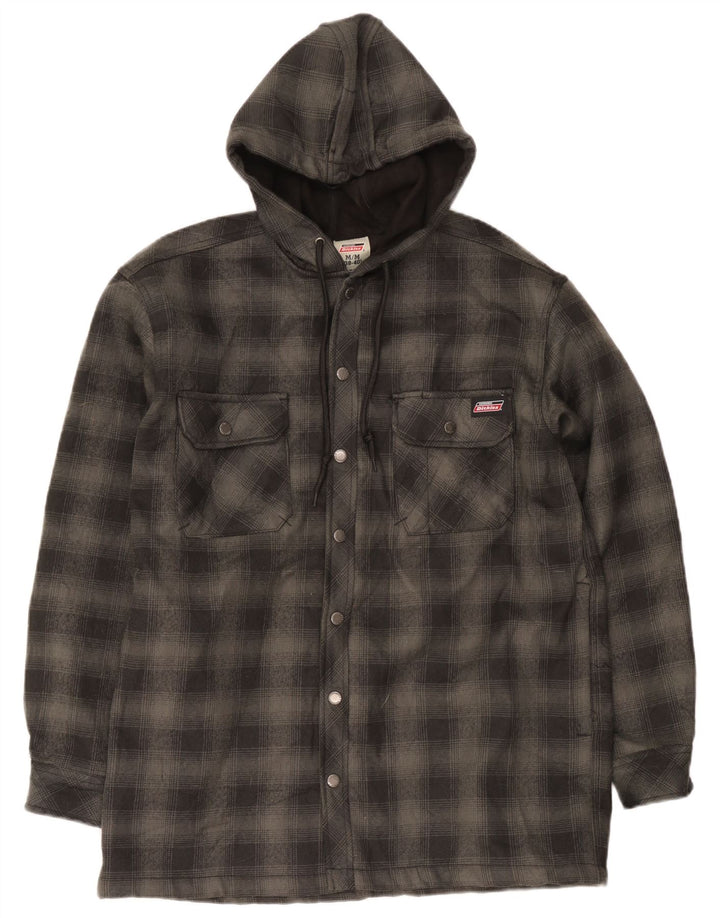 Dickies Camicia da boscaiolo con cappuccio da uomo UK 38/40 Poliestere a quadri grigio medio