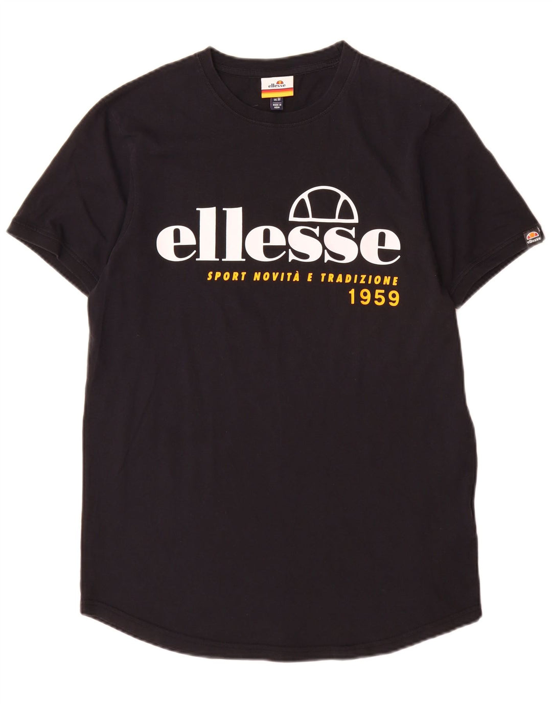 T-shirt grafica da uomo Ellesse Top in cotone nero medio