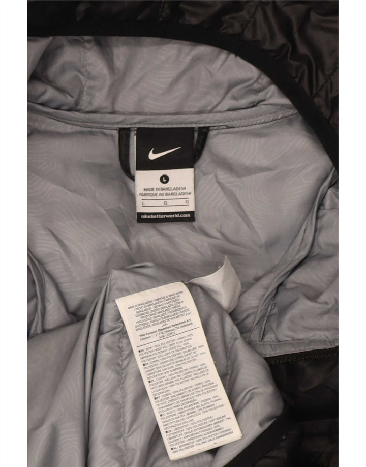 Giacca imbottita con cappuccio Nike da uomo UK 40 grande poliestere nero