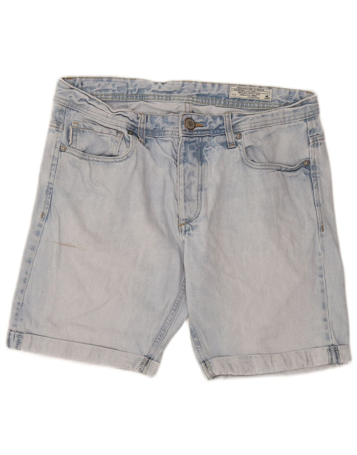 Pantaloncini di jeans da uomo Jack & Jones grandi W34 cotone blu