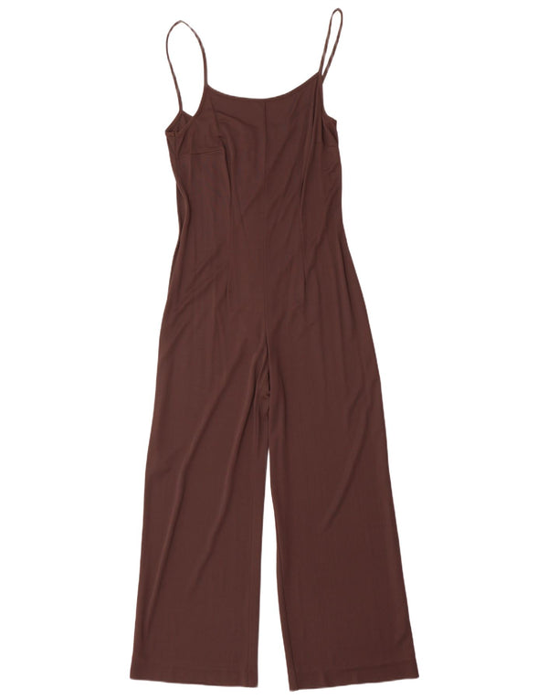 Tuta senza maniche vintage da donna UK 12 Marrone medio