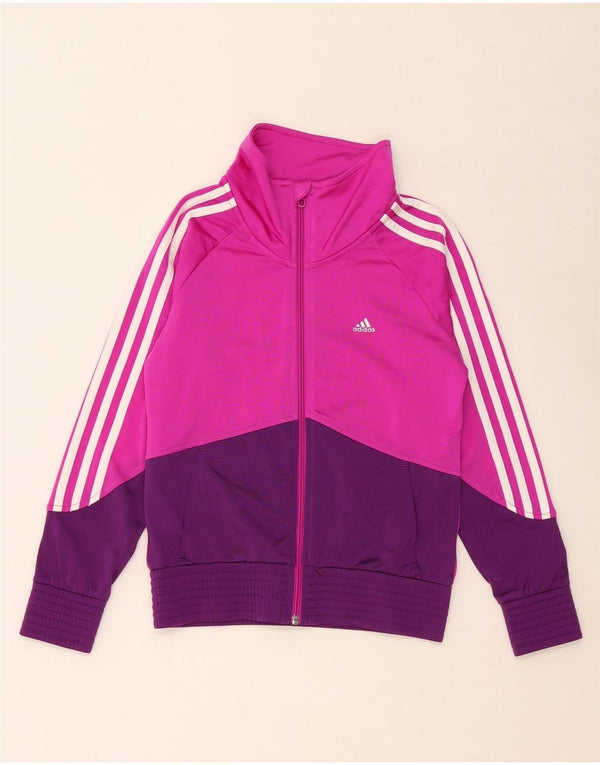 Giacca superiore della tuta da ragazza ADIDAS 11-12 anni Poliestere color block rosa