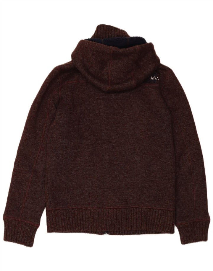 Maglione cardigan con cappuccio da uomo SUPERDRY Acrilico bordeaux medio
