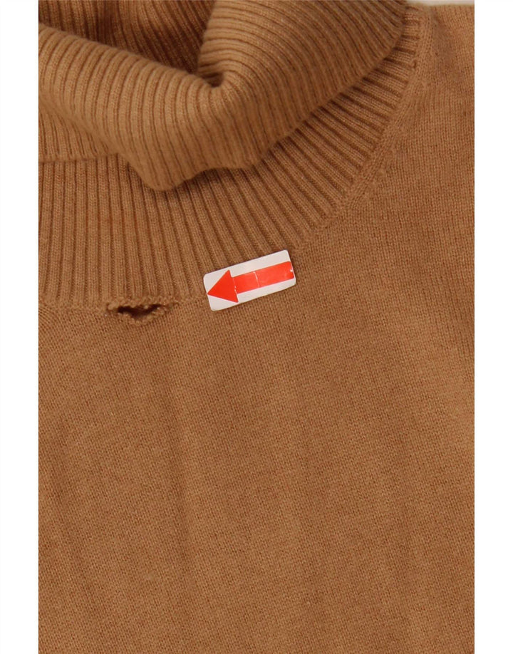 Reiss Maglione da donna con collo alto e collo alto UK 14 Lana marrone medio