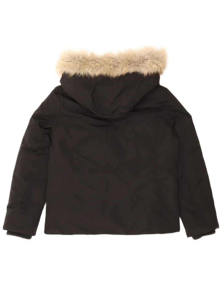 Giacca imbottita con cappuccio da donna Tommy Hilfiger UK 16 Large nera in poliammide