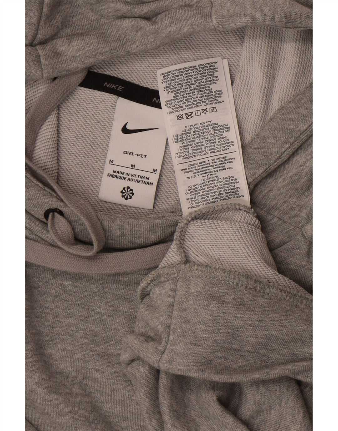 Felpa con cappuccio Nike Dri Fit da uomo in cotone grigio medio