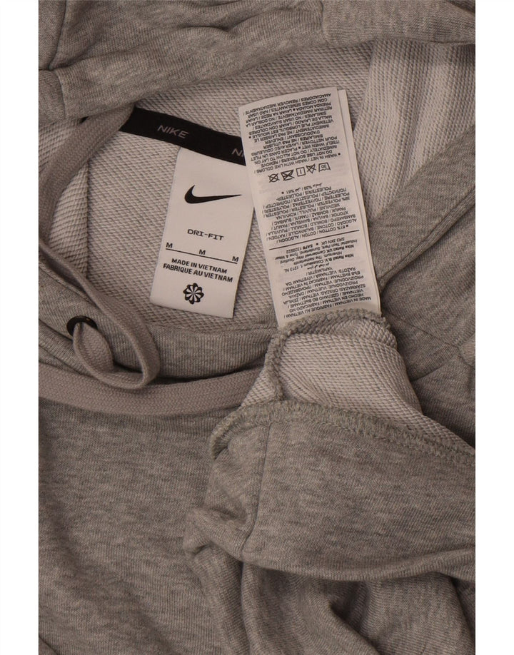 Felpa con cappuccio Nike Dri Fit da uomo in cotone grigio medio