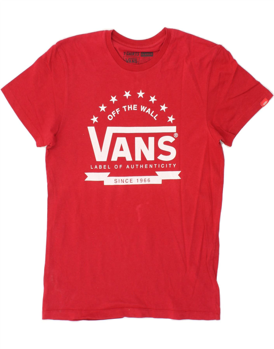 VANS Mens Classic Graphic T-Shirt Top Small Red Cotton Vintage Vans and Second-Hand Vans from Messina Hembry 