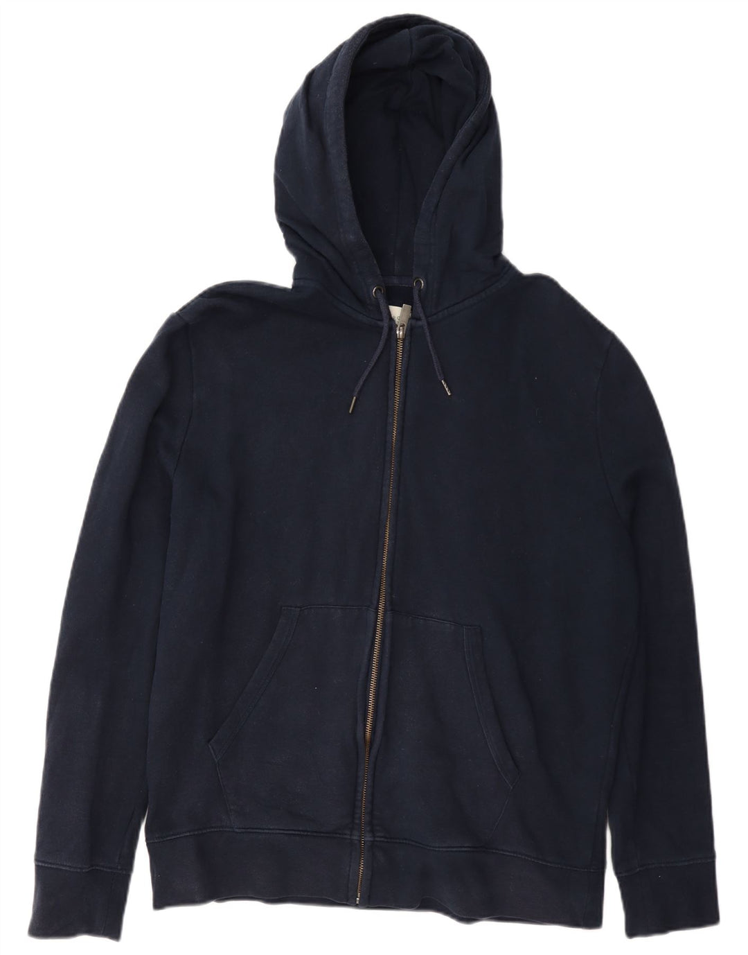 Maglione con cappuccio e zip da uomo Marks & Spencer grande in cotone blu navy