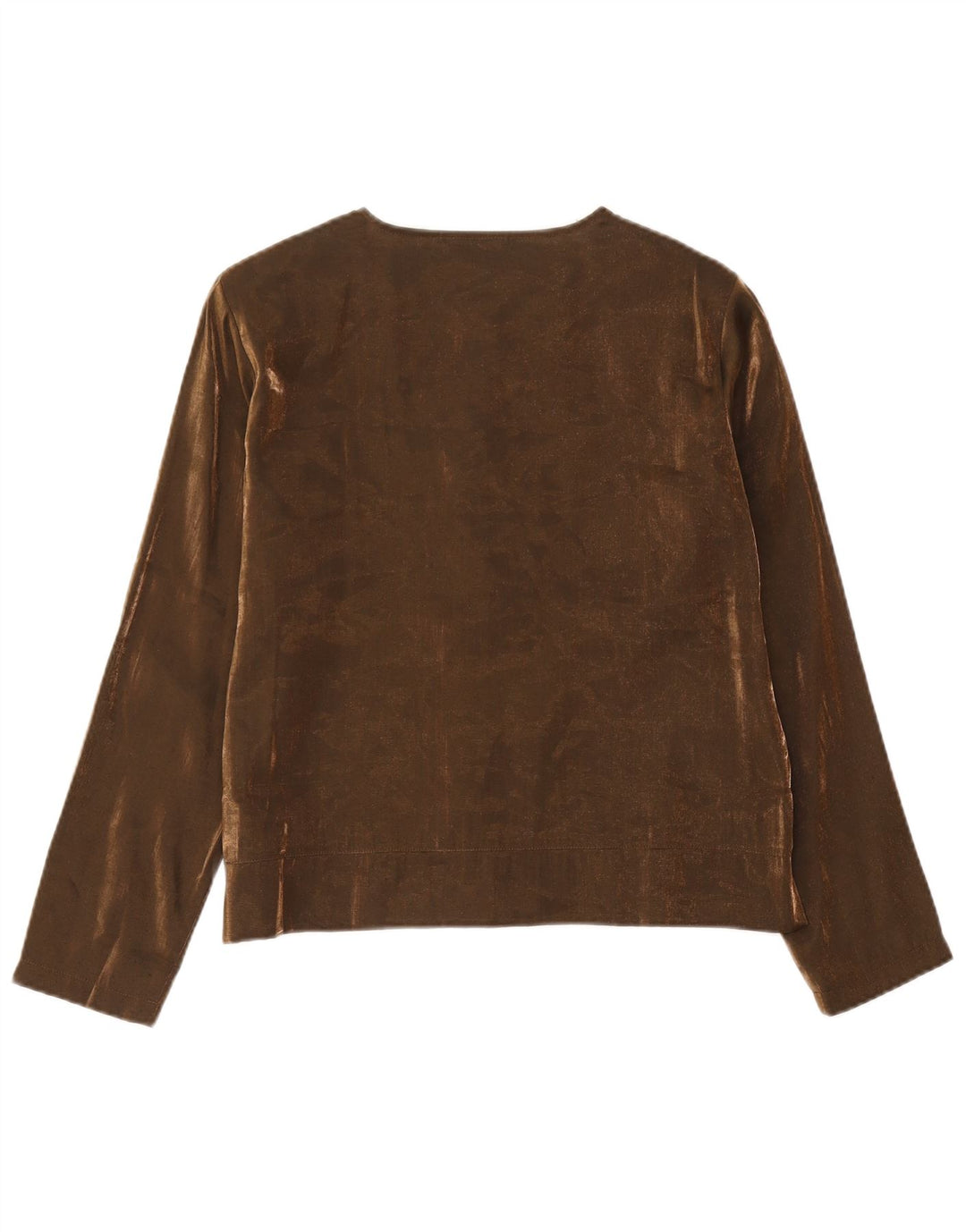 Camicetta camicia vintage da donna EU 40 in viscosa marrone medio