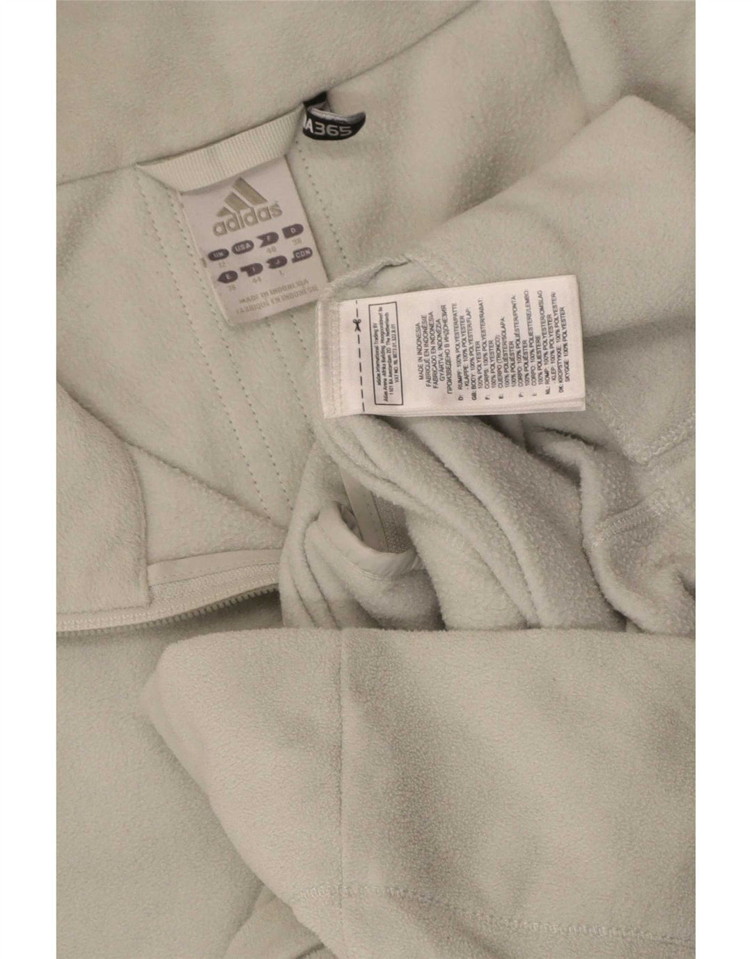 Giacca in pile da donna Adidas UK 12 Poliestere a righe grigio medio