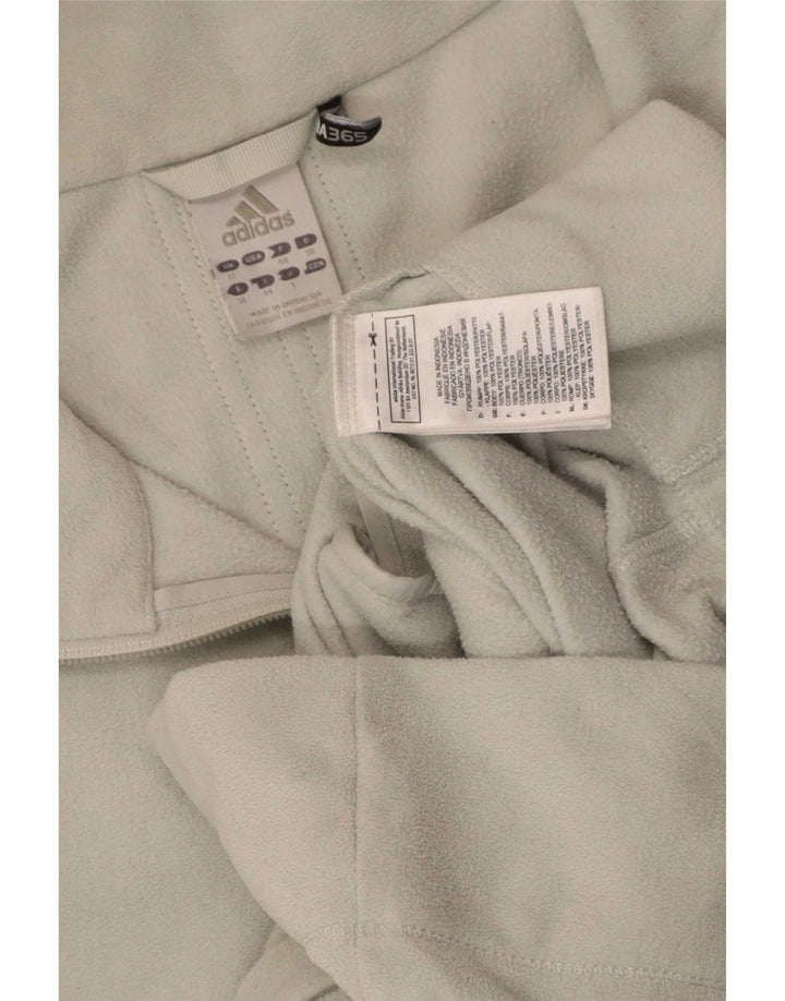 Giacca in pile da donna Adidas UK 12 Poliestere a righe grigio medio