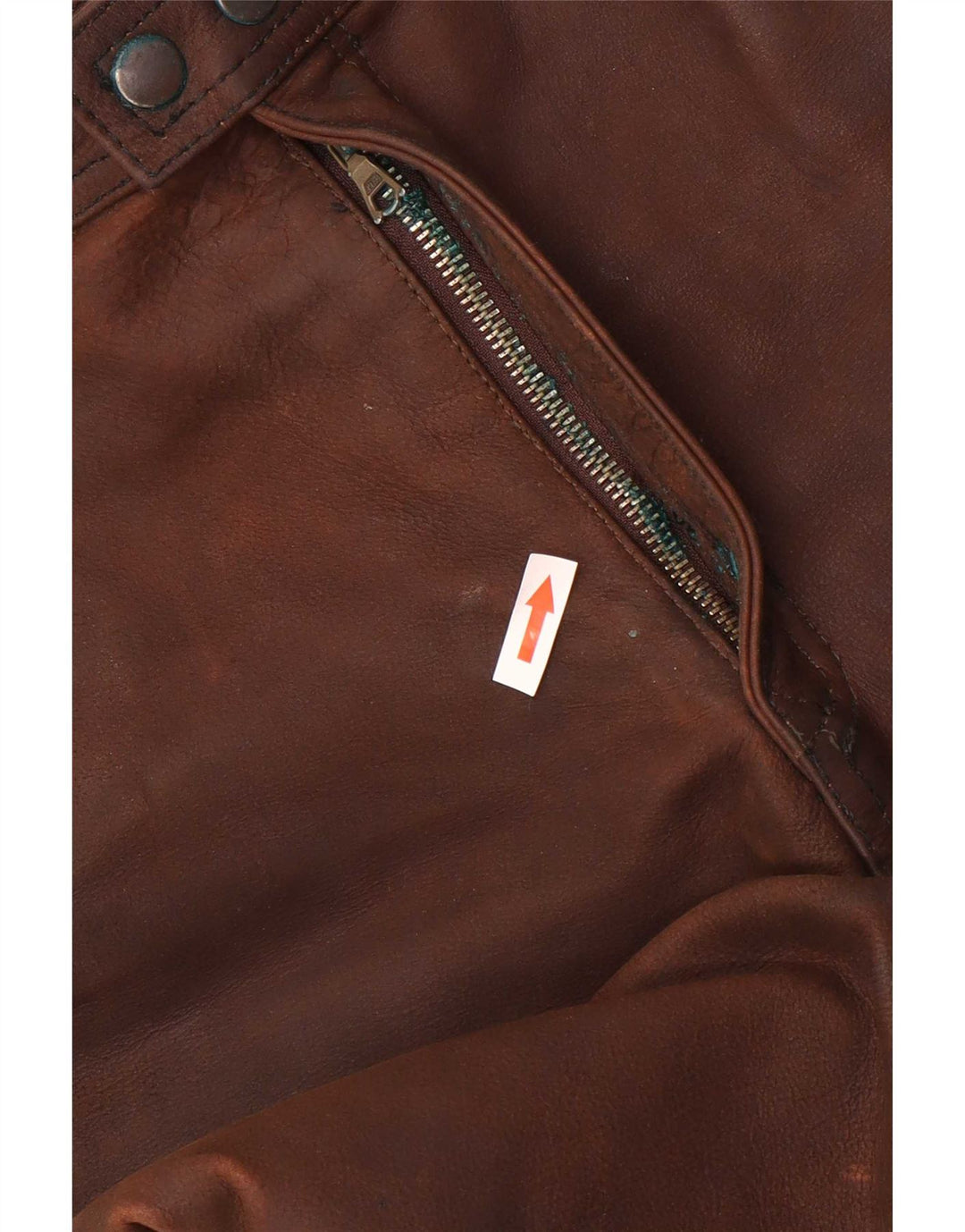 Pantaloni dritti in pelle da uomo American Eagle W36 L32 Marrone