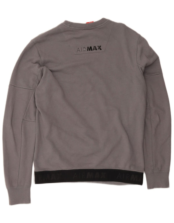 Felpa grafica Nike Air Max da uomo, maglione, cotone grigio medio
