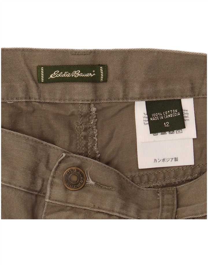 Pantaloni corti a vita alta da donna EDDIE BAUER US 12 Large W32 L24 Verde