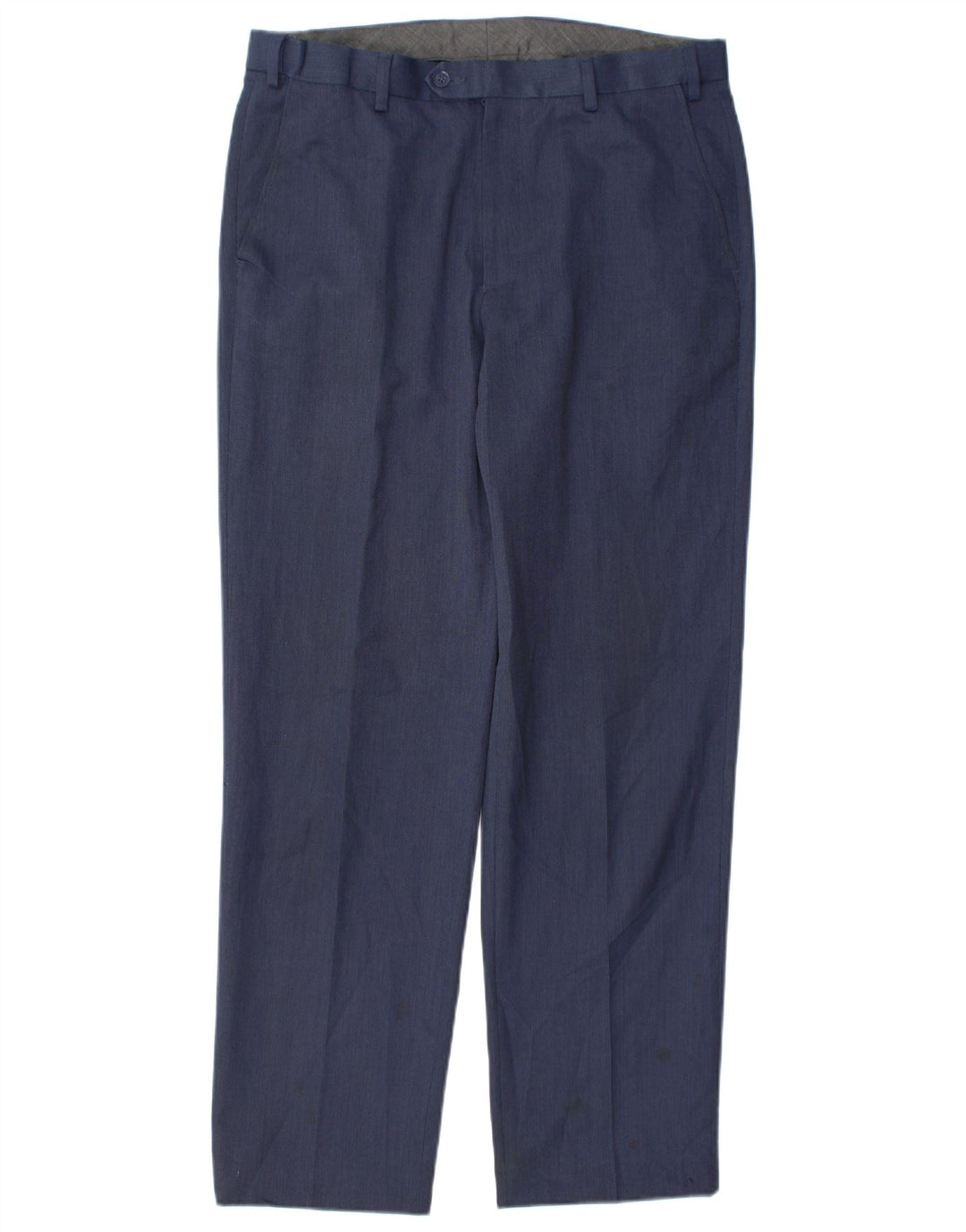 Pantaloni da abito vestibilità regolare Marks & Spencer da uomo W34 L31 poliestere blu navy