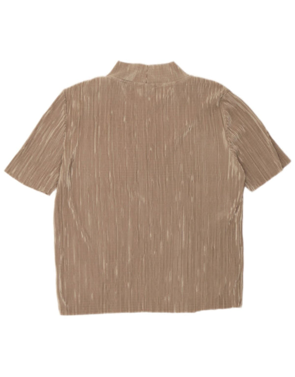 Top Blusa Donna Zara UK 14 Beige Medio