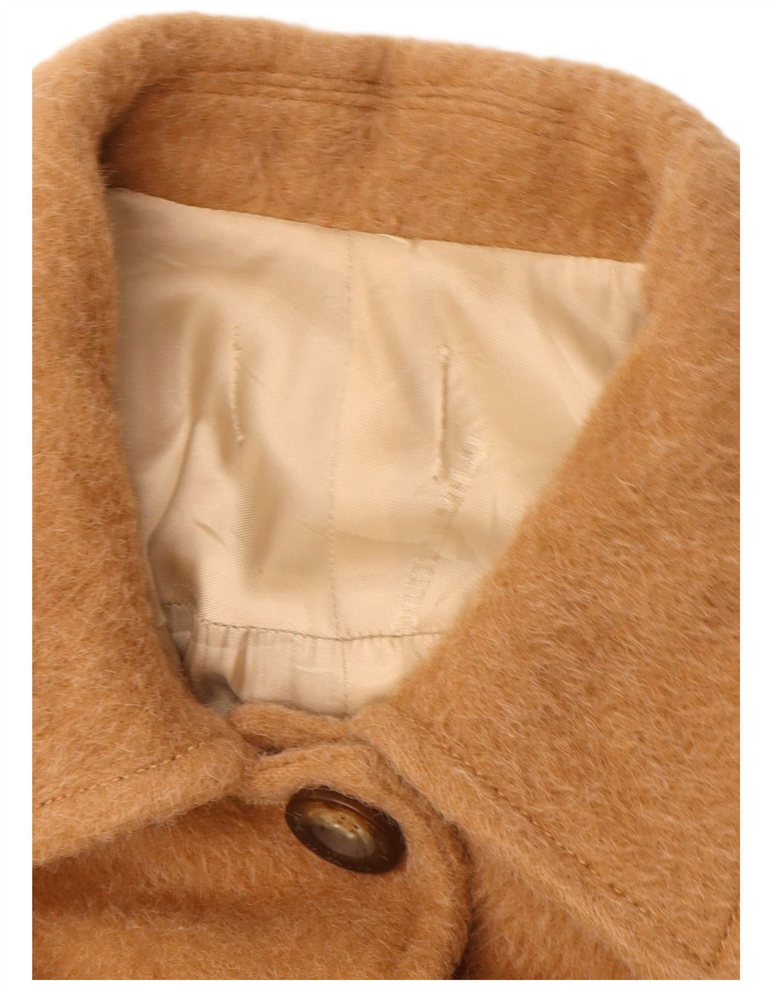 Cappotto vintage da donna UK 12 beige medio