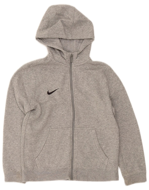 Felpa con cappuccio e zip Nike per ragazzi, 10-11 anni, cotone screziato grigio medio