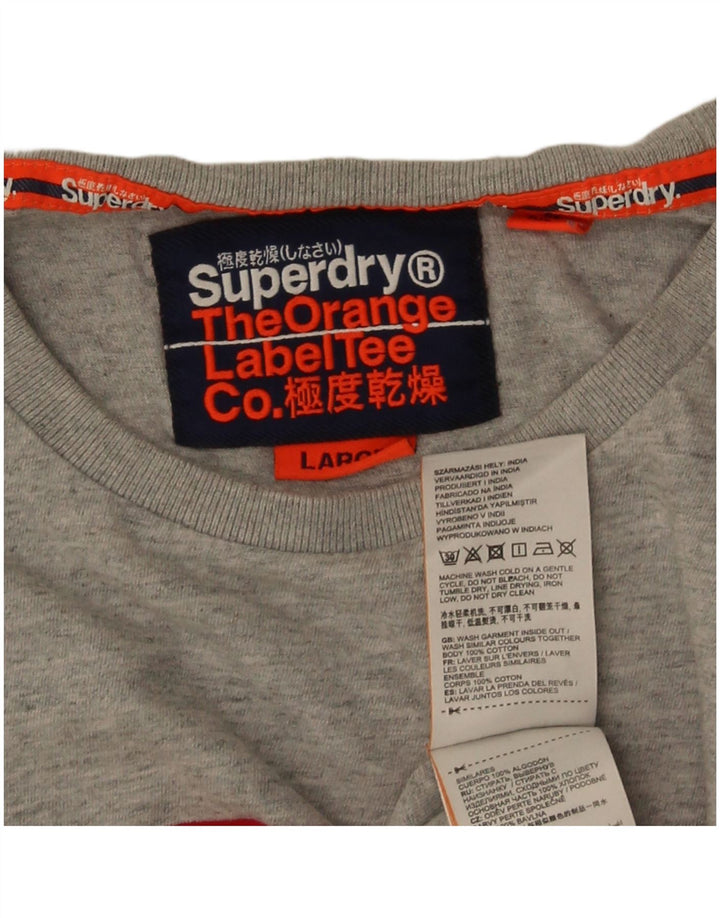 T-shirt da uomo Superdry Top Large in cotone color block grigio
