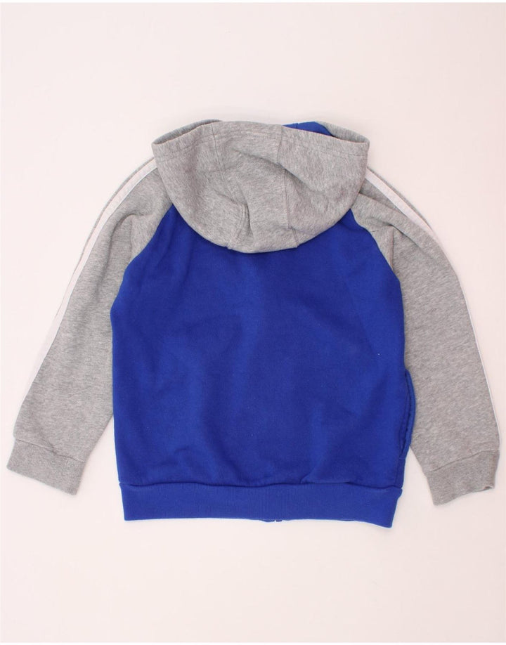 Maglione con cappuccio e zip ADIDAS per ragazzi 6-7 anni in cotone color block blu