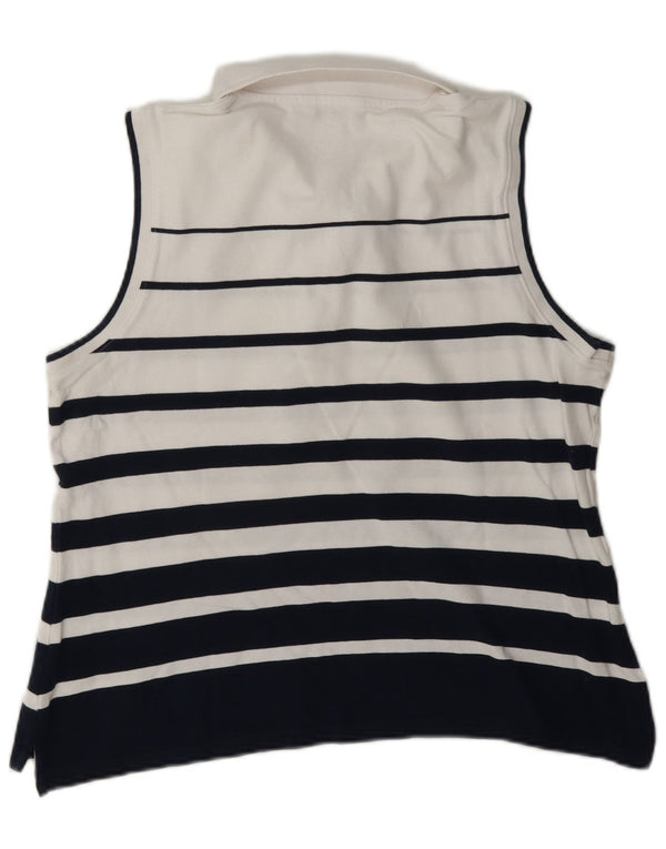 Polo Assn. Camicia senza maniche da donna UK 14 Cotone a righe bianche grandi