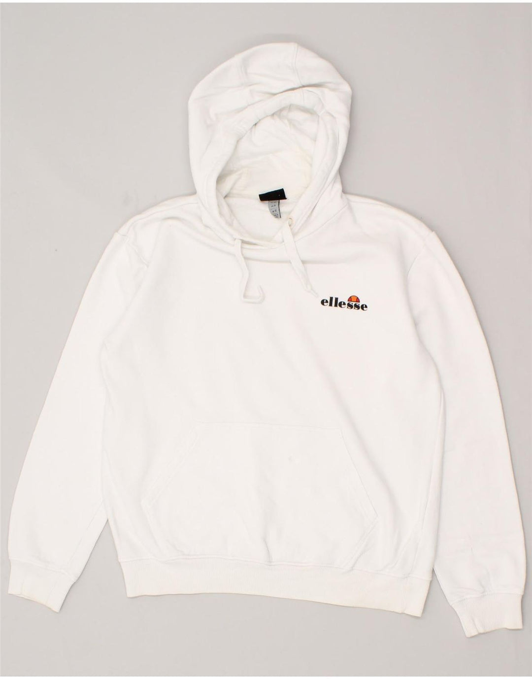 ELLESSE Womens Hoodie Jumper UK 12 Medium White Cotton Vintage Ellesse and Second-Hand Ellesse from Messina Hembry 