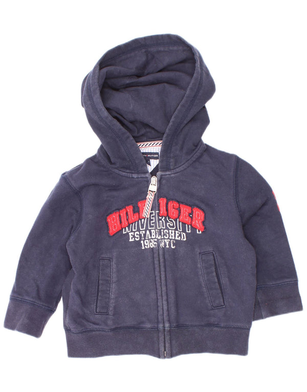 Maglione con cappuccio e zip grafica per neonato Tommy Hilfiger 9-12 mesi blu navy