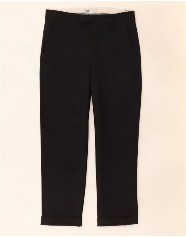 Pantaloni da abito dritti da donna Zara EU 36 XS W26 L27 cotone nero