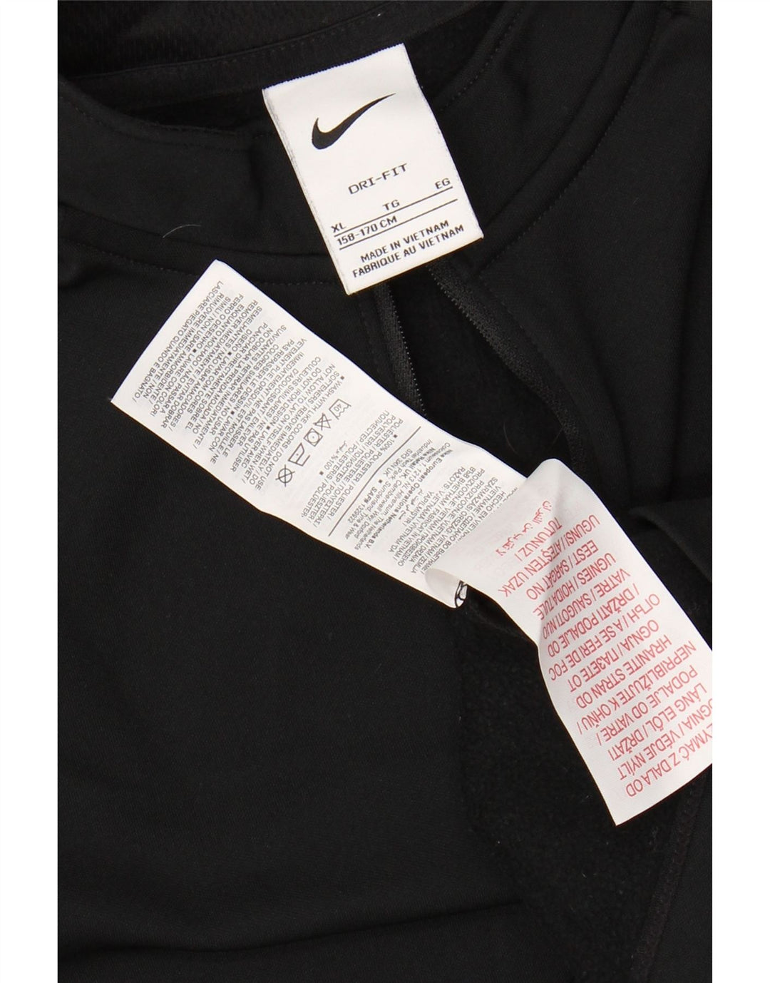 Top della tuta pullover con grafica NIKE da ragazzo Dri Fit 13-14 anni XL nera