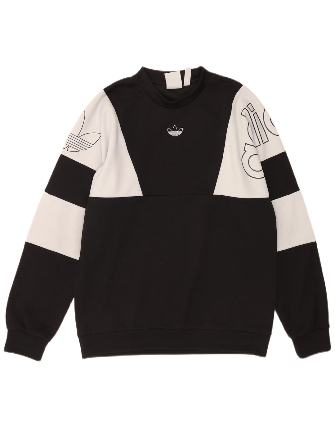 Felpa grafica da uomo Adidas, maglione, colore nero medio, in poliestere a blocchi di colore
