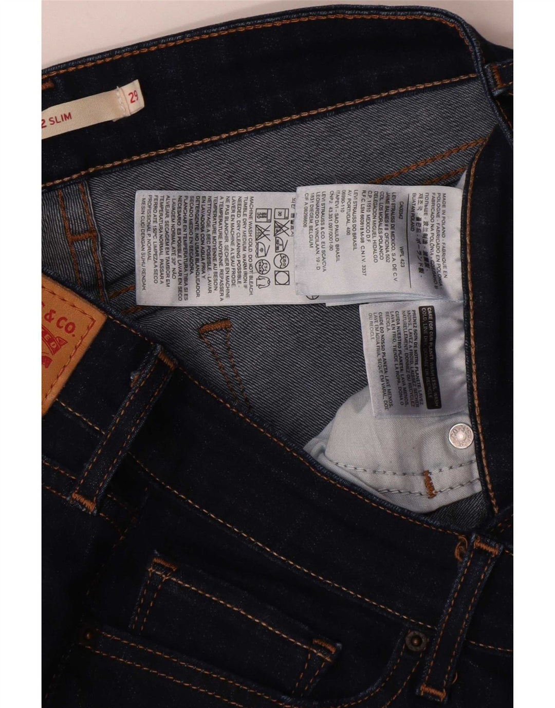 Jeans Levi's 712 Slim da donna W29 L26 in cotone blu navy
