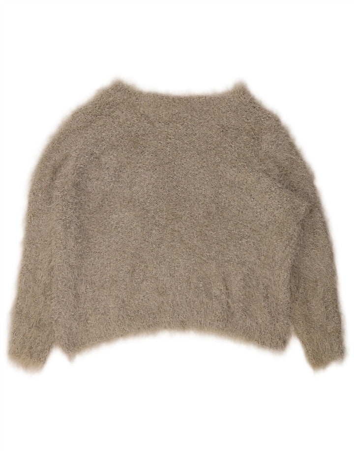 Maglione maglione con scollo a barca da donna Marks & Spencer UK 16 grande poliestere grigio