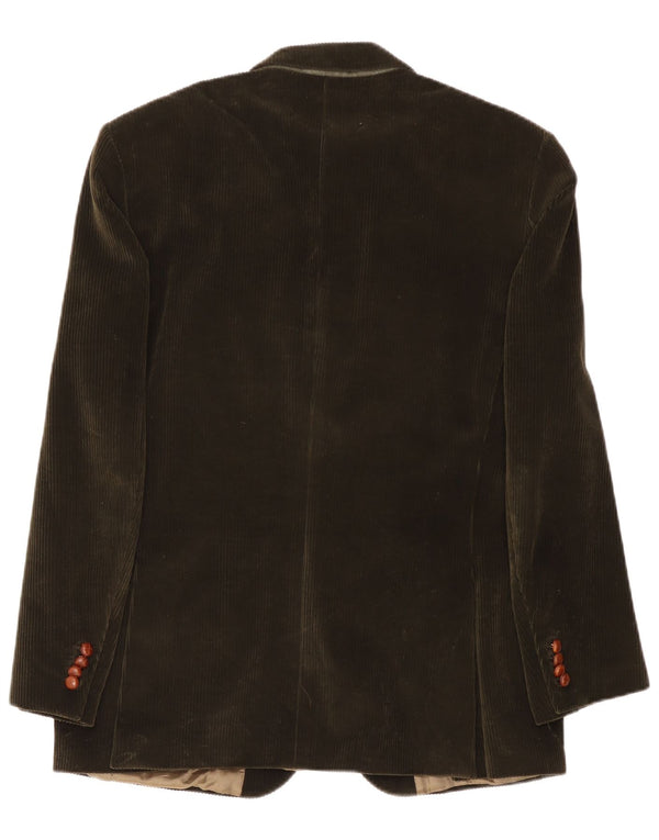 Giacca blazer vintage da uomo in velluto a coste a 3 bottoni IT 54 2XL viscosa kaki