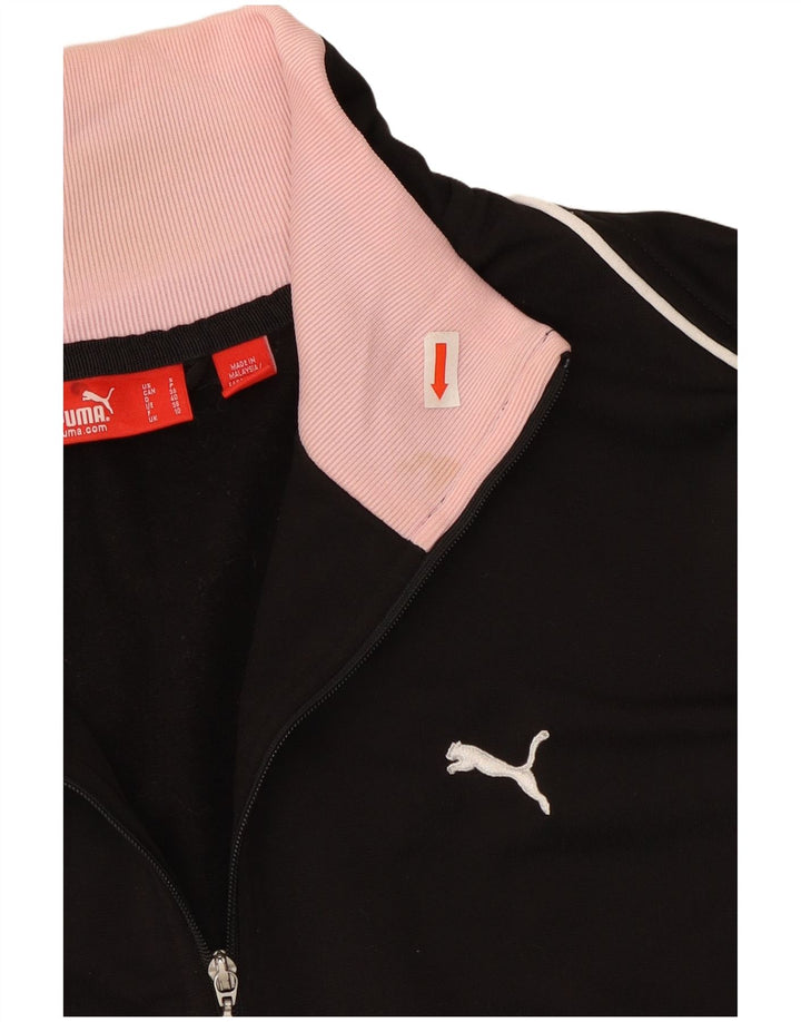 Giacca da ginnastica corta da donna Puma UK 10 Small Black Colourblock