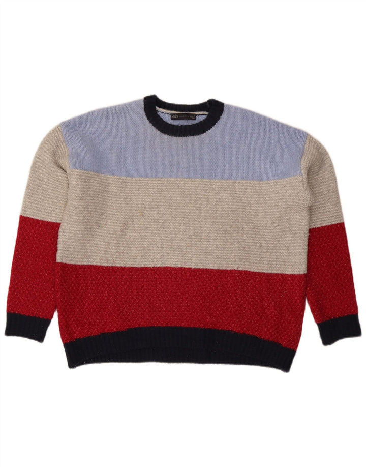 Maglione maglione girocollo da donna Marks & Spencer UK 16 grande multicolore
