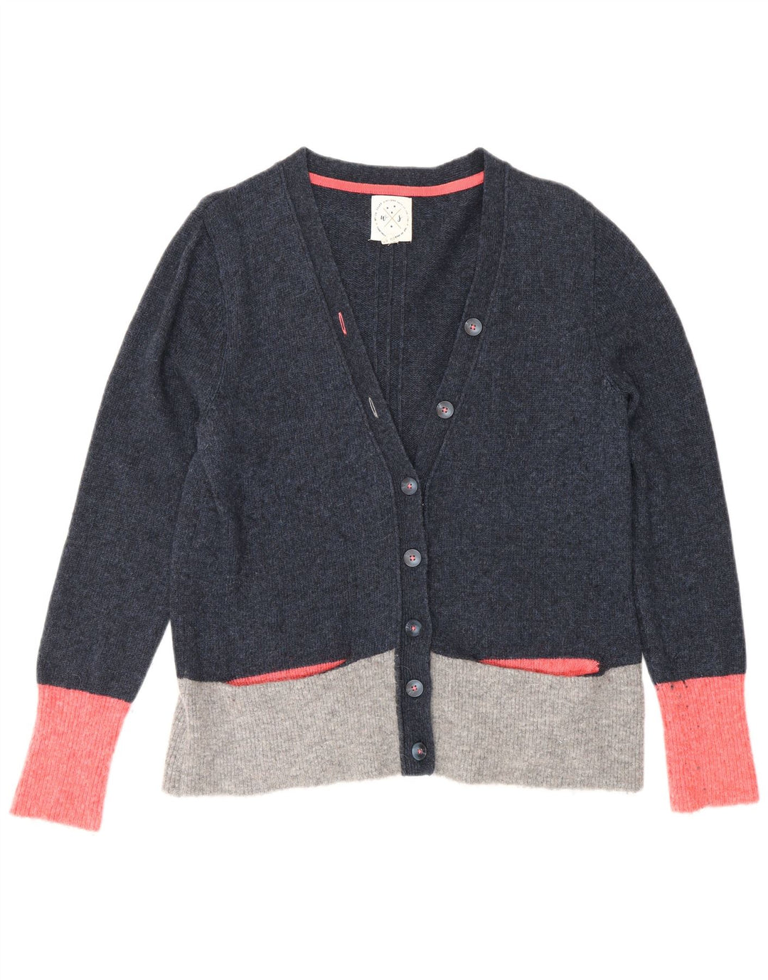 Maglione cardigan da donna White Stuff UK 14 Grande nylon color block blu