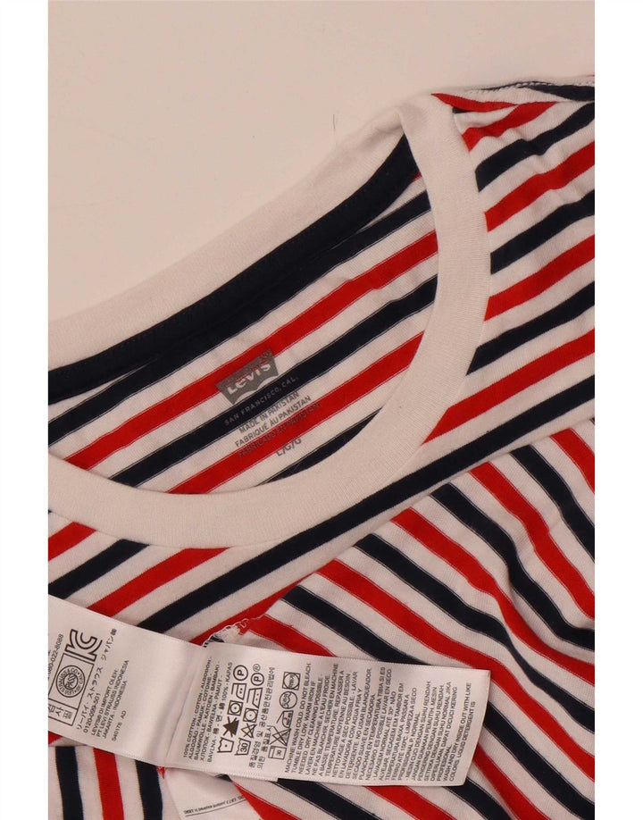 Levi's T-shirt da uomo Top grande in cotone a righe multicolore