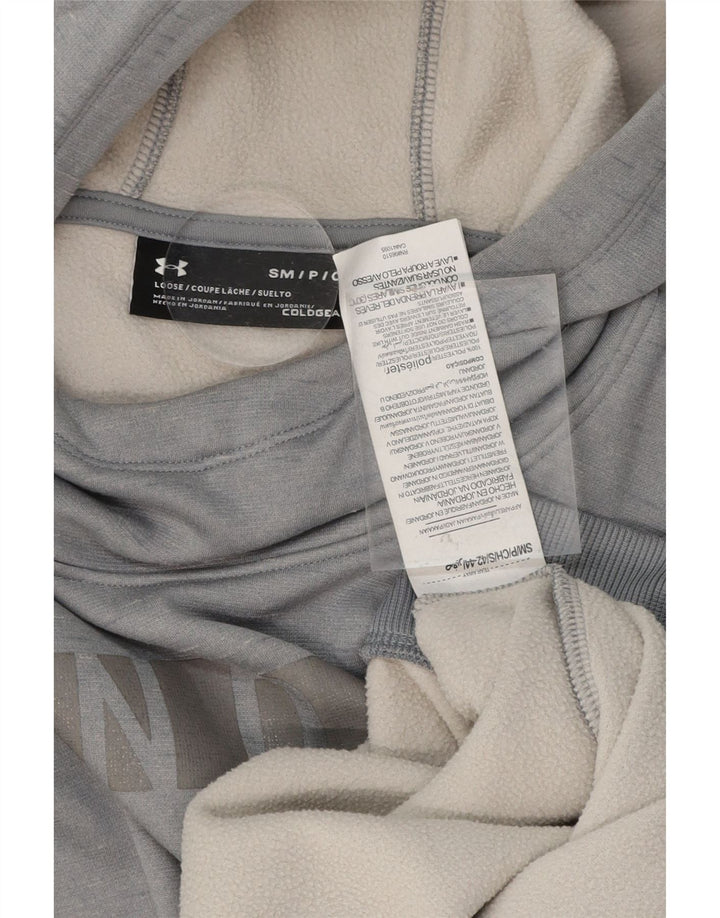 UNDER ARMOUR Womens Cold Gear Oversized Hoodie Jumper UK 10 Small Grey Vintage Under Armour and Second-Hand Under Armour from Messina Hembry 