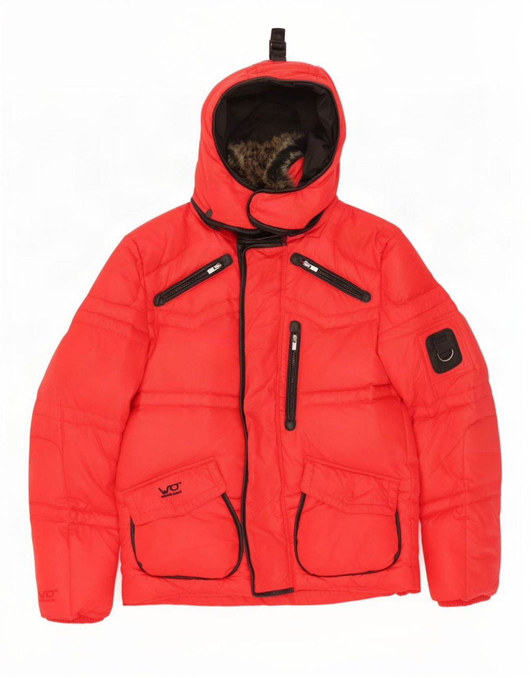 Giacca imbottita con cappuccio da uomo Jack & Jones UK 38 nylon rosso medio