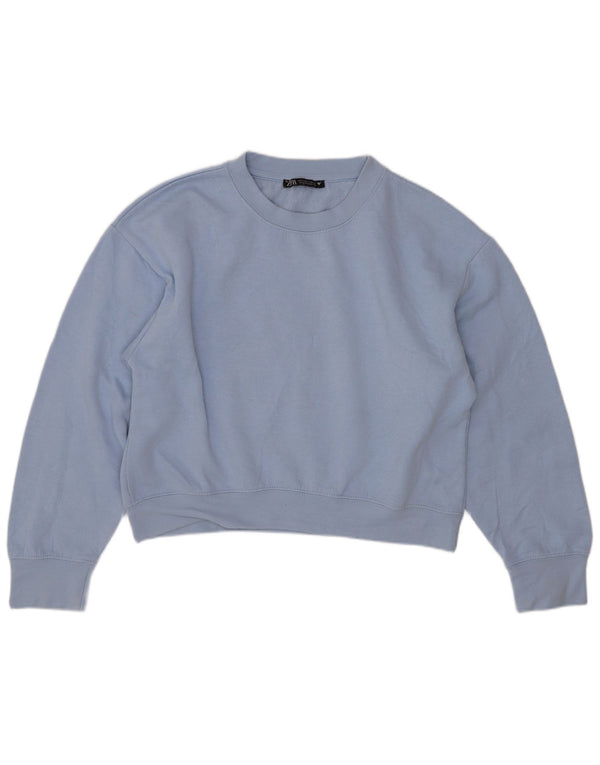 Felpa corta oversize da donna Zara UK 10 piccola blu