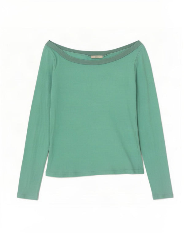 Top a maniche lunghe con spalle scoperte Marks & Spencer da donna UK 14 Verde medio
