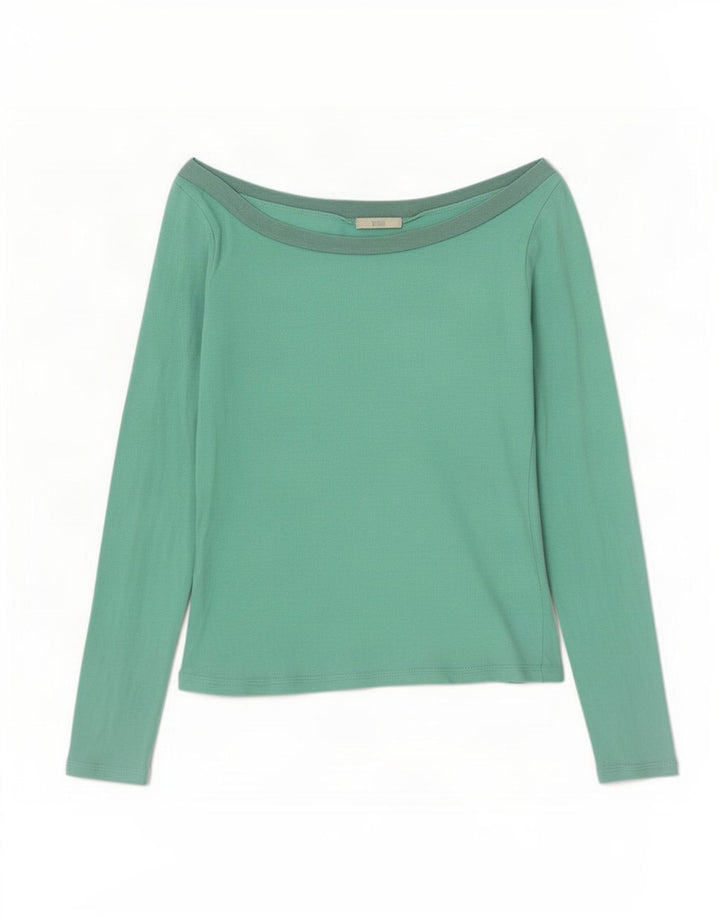 Top a maniche lunghe con spalle scoperte Marks & Spencer da donna UK 14 Verde medio