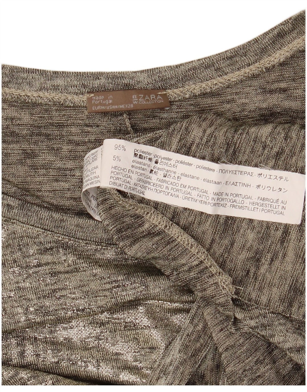 Top Zara da donna a maniche lunghe UK 14 Poliestere screziato grigio medio moderno